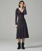 KITTY POTTERY Symbol Embroidered Pleated Long Skirt Black