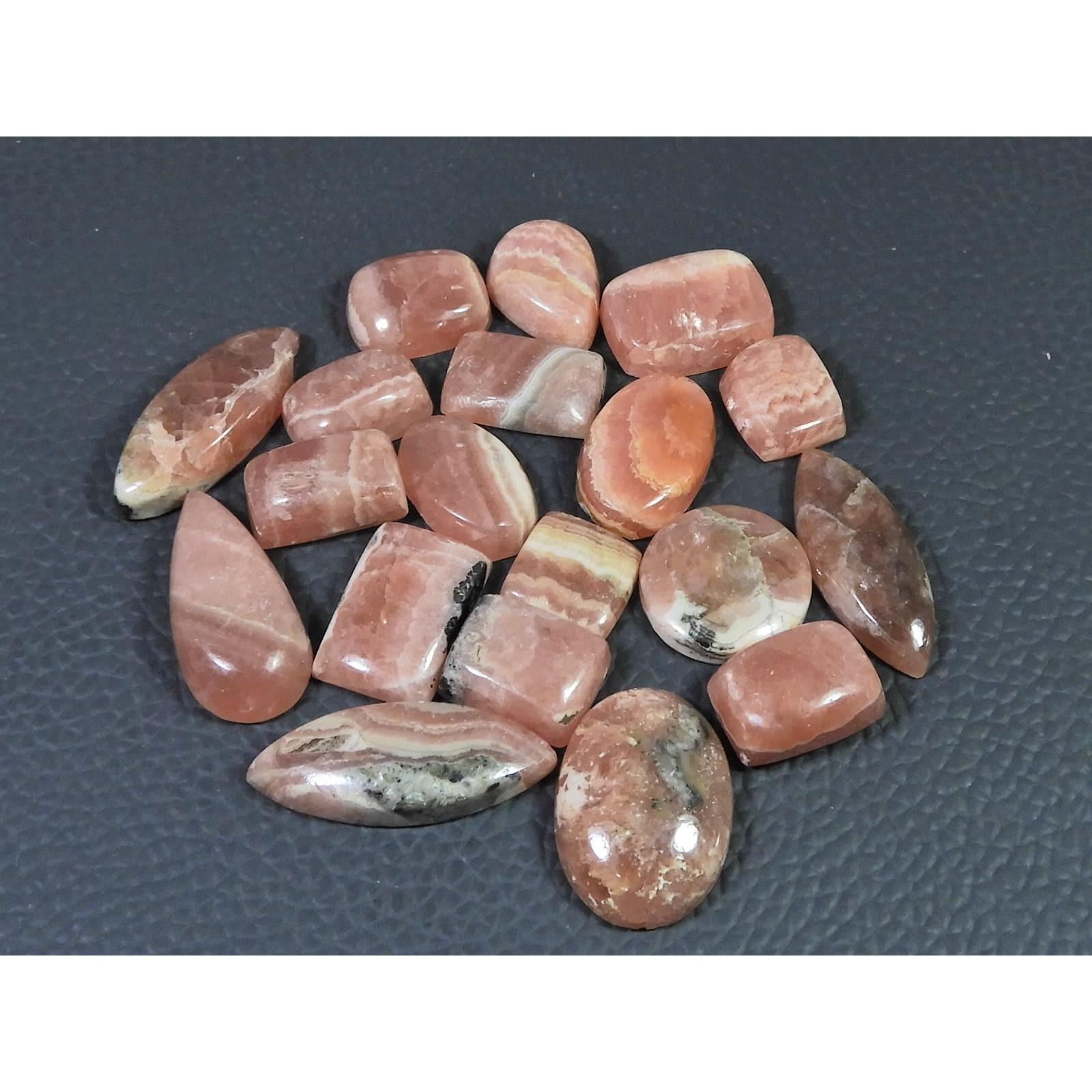227Cts. Natural Pink Rhodochrosite Mix Cabochon Loose Gemstone 20Pcs Lot C-2315