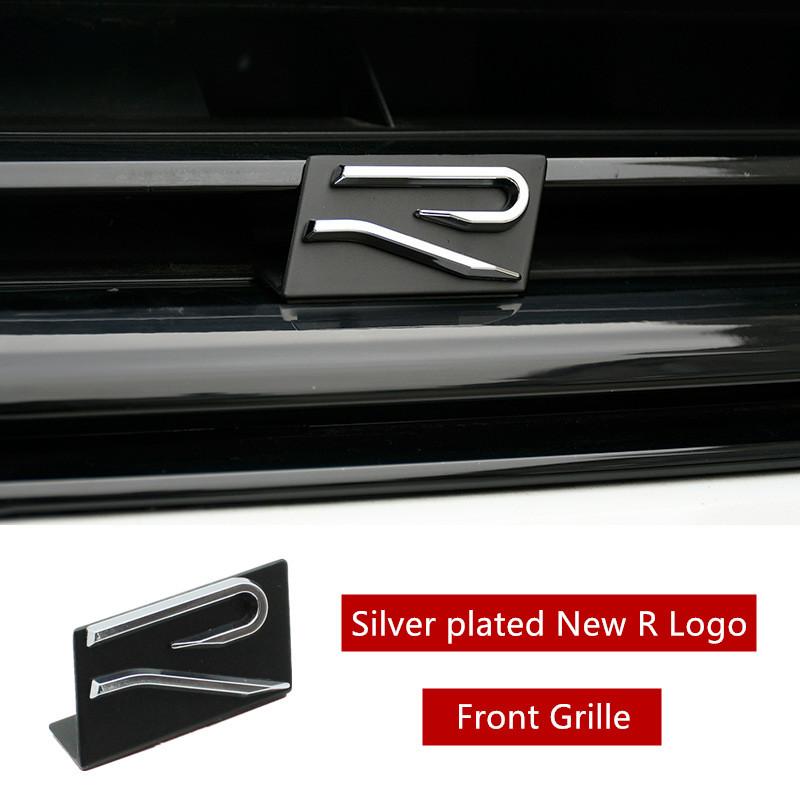 BSN1 Emblems 3D Metal R Logo Emblem Car Front Grill Badge Rear Trunk Sticker For Volkswagen VW R Rline Polo Passat MK8 Tiguan CC Golf