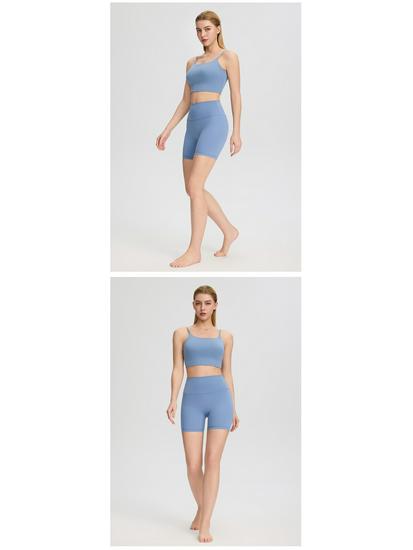Women's Summer Yoga Set: High-Waisted Butt-Lifting Shorts & Padded Tank Top