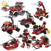 806pcs 8in1 City Fire Truck Model Building Blocks Firefighting Set Fireman Figures Bricks Construction Toy for Children