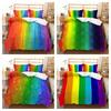 Colorful Stripes Rainbow 3D Printed Duvet Cover Soft,Comfortable And Breathable Bedding Set 3Pcs Bedclothes Gift For Children