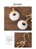 Guochao Palace-Style Retro Enamel Cloisonné Earrings with Jade Accents