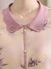 Elegant Floral Long-Sleeve T-Shirt for Middle-Aged & Elderly Women - New Chinese Style Top