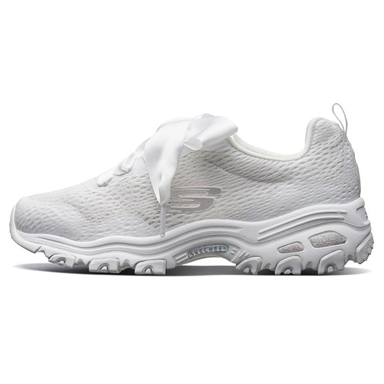 Skechers DLites 1.0 Fabric Sport Comfort Shock Absorption Low Top Lifestyle Casual Shoes Women sneaker White 66666196-WHT 35