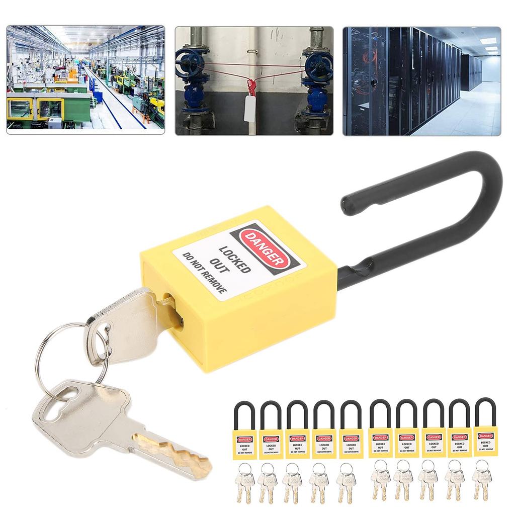 Lockout Tagout High Heat Impact Includes for Electrical Factory Work Maintenance and and Disaster Prevention Padlock, Insulated, Strength,