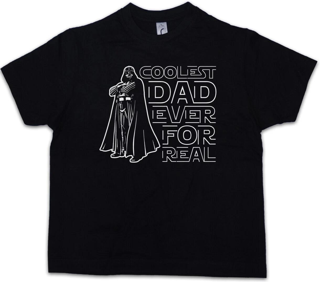 COOLEST DAD EVER Kids Boys T-Shirt Star Fun Luke Darth Wars Daddy Vader- 120