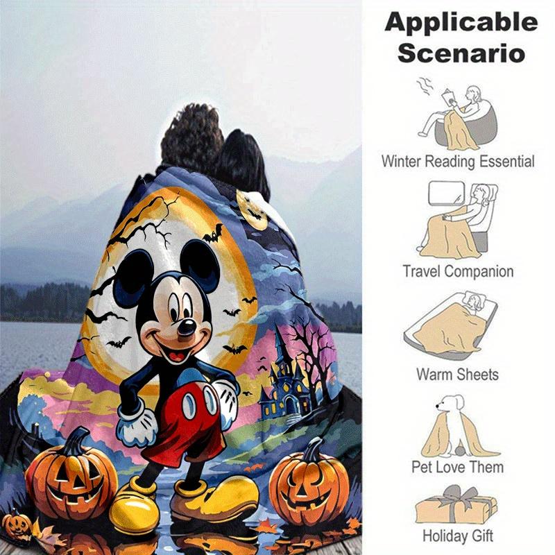 1pc Mickey Halloween Printing Blanket - Soft, All-Season Throw for Office Blanket,  | Personalized Gift with Adorable Cartoon Design