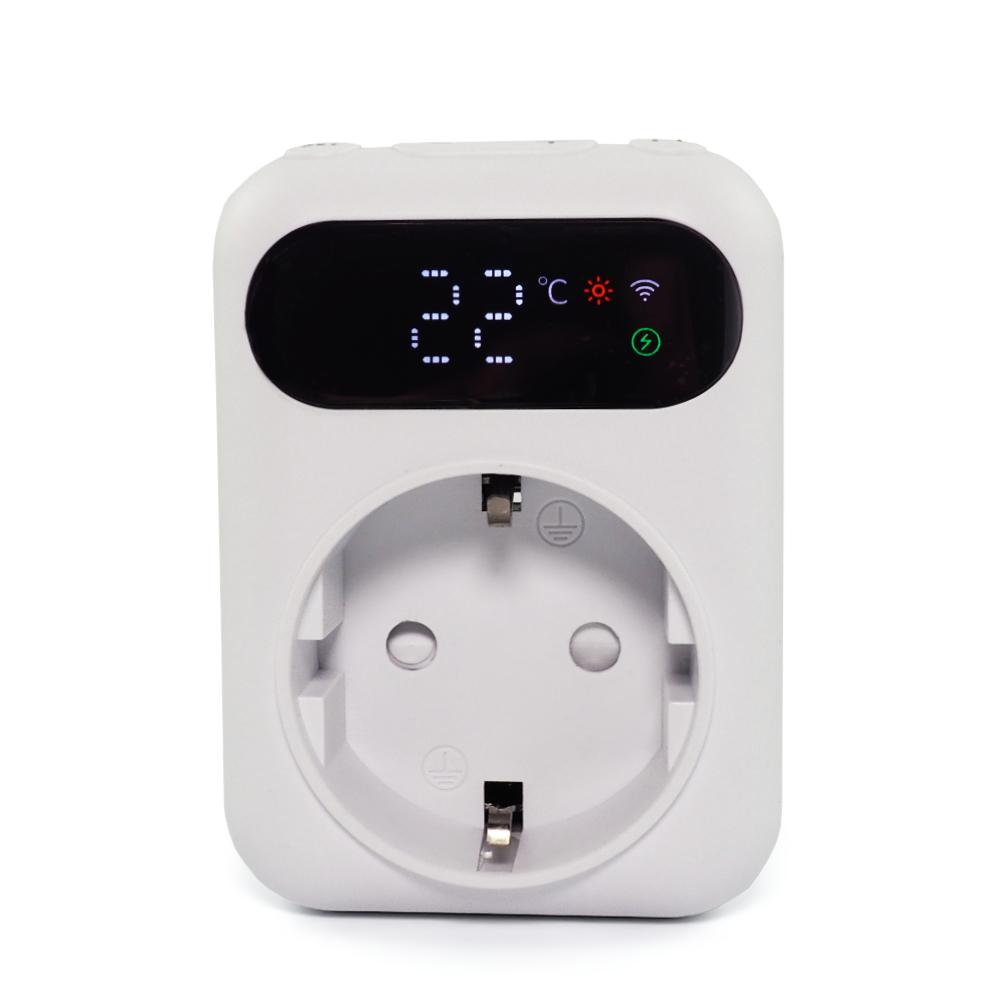 Inteligentne Gniazdko Wifi Z Termostatem 16A Wyświetlacz Led Tuya