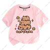 T-shirt Estiva Nuova Tendenza Stampa Capibara Carina per Bambini a Maniche Corte Carina Comoda Versatile T-shirt per Ragazzo e Ragazza