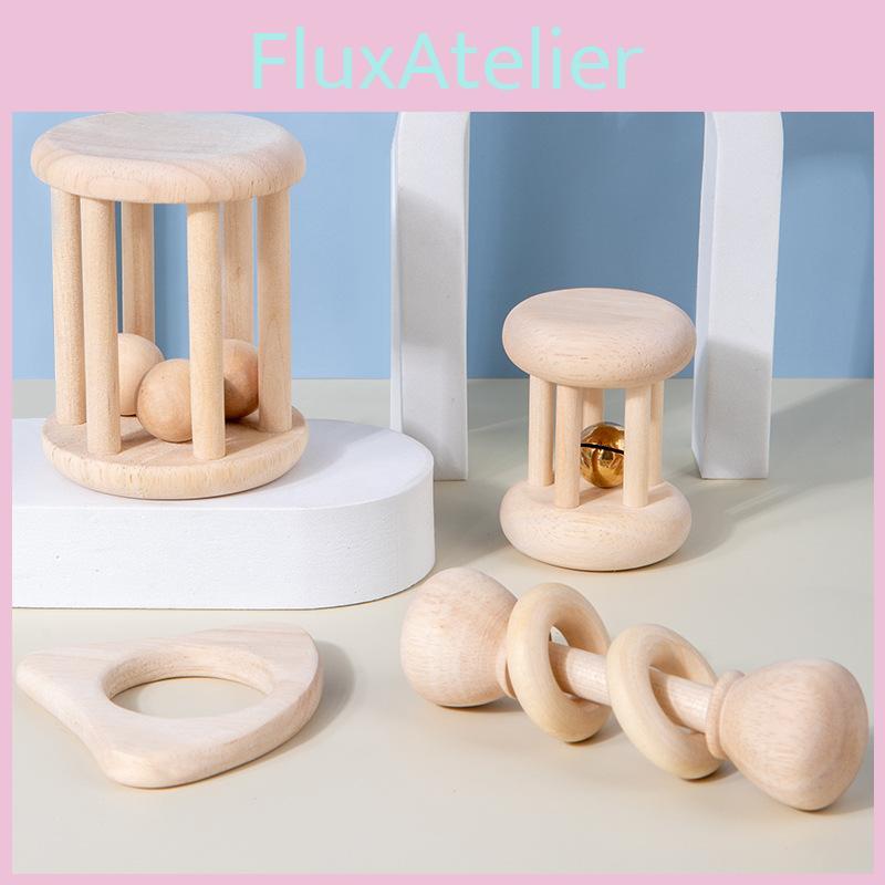 Wooden Baby Rattle Set With Sound Rescue For Early Childhood Learning And Development