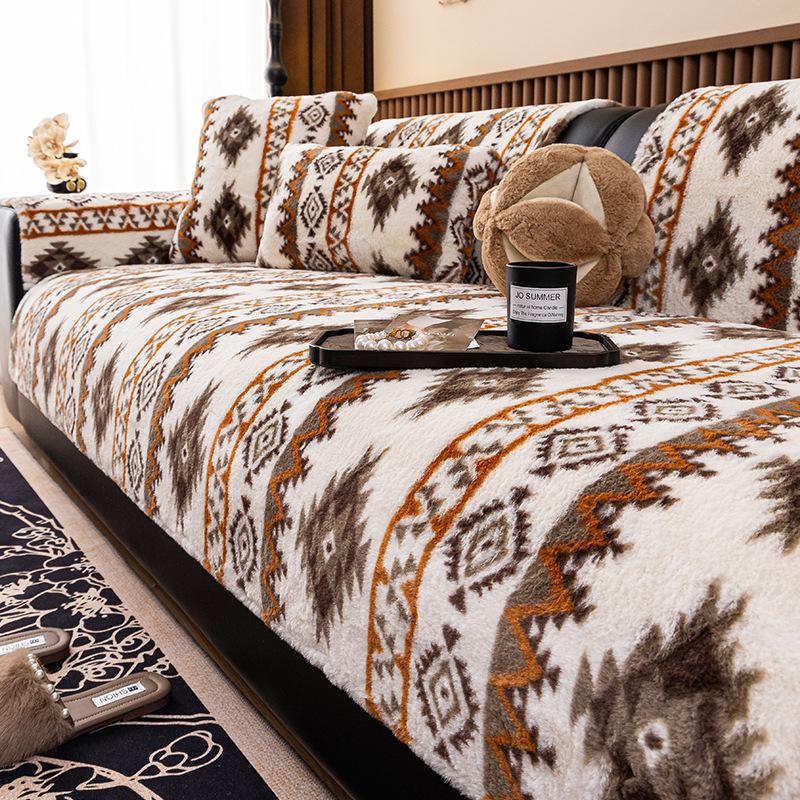 Bohemian Plush Sofa Cushion - Non-Slip, Winter-Ready, Thickened Cover 2025