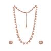 Estele Rose Gold Crystal Sparkling Necklace Set for Women