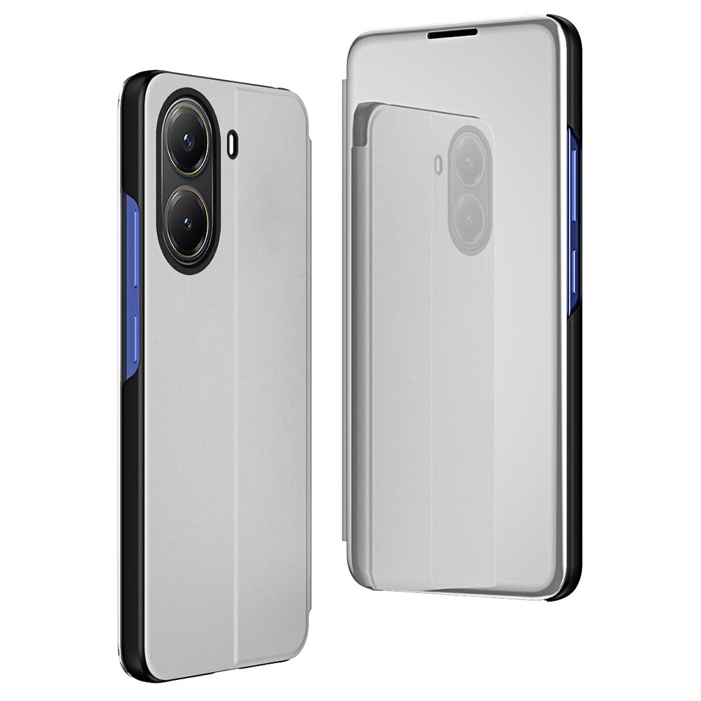 

Для Xiaomi Poco X7 Pro 5G/Redmi Turbo 4 5G Чохол Віконце для перегляду Підставка Шкіряна відкидна кришка для телефону Silver