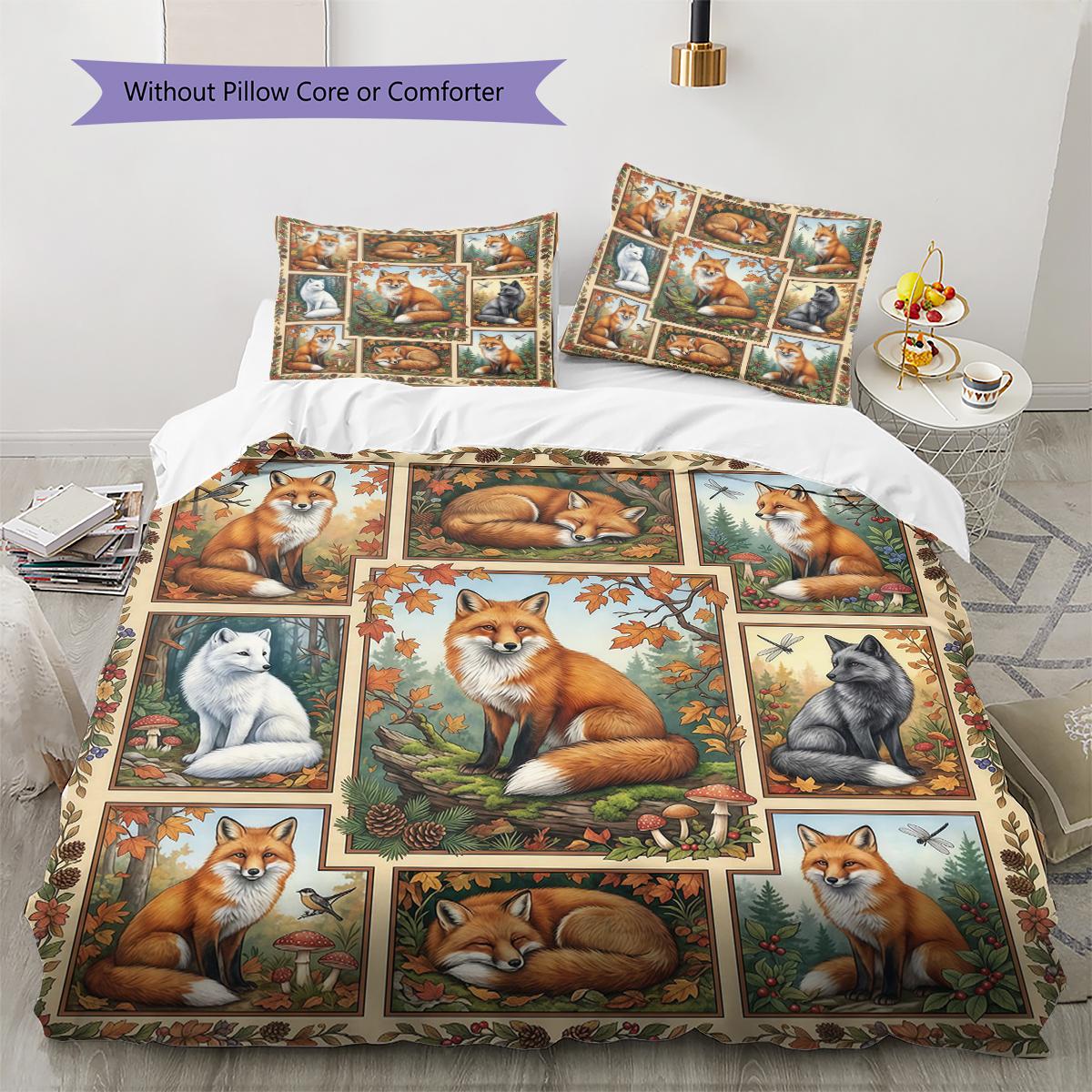 

Retro Oil Painting Animals Pattern Bedding,Quilt Set Quilt Cover Pillowcase Home Birthday Gift (1 * duvet cover + 2 * pillowcase, without core) 135x200cm
