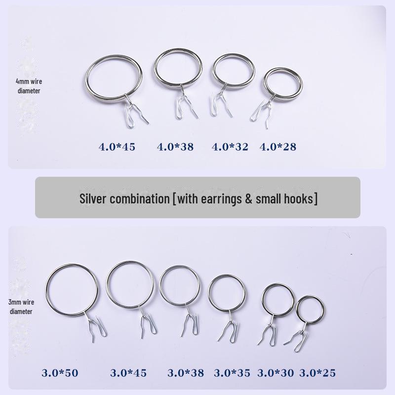 Black Shower Curtain Rod Hook with Roman Ring and Pin Hook Design