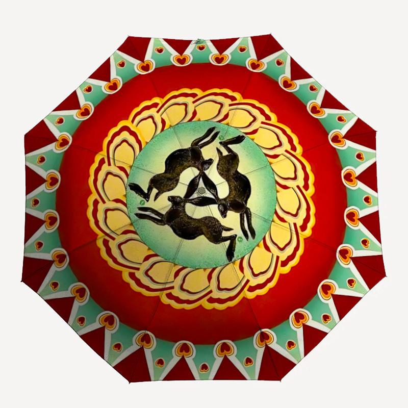 

1pc Rabbit Mandala Umbrella - Portable Home Essential, Durable Iron Frame with Rod Structure, Fashion Lovers yy250910051