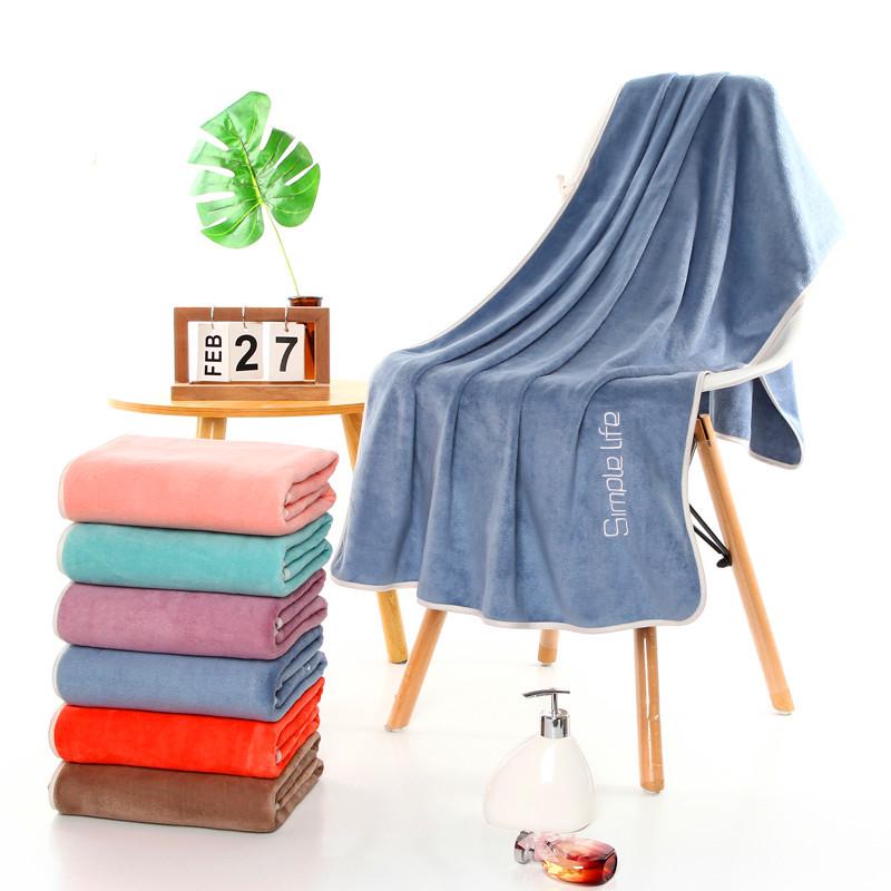 Microfiber youth pie hemming embroidered beach towel comfortable soft thickened absorbent household bath towel