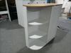 Corner Bathroom Cabinet with Open Storage Cabinets, Cabinet with Grid Doors and Adjustable Shelves, Bathroom, Kitchen, Living Room, Storage Room