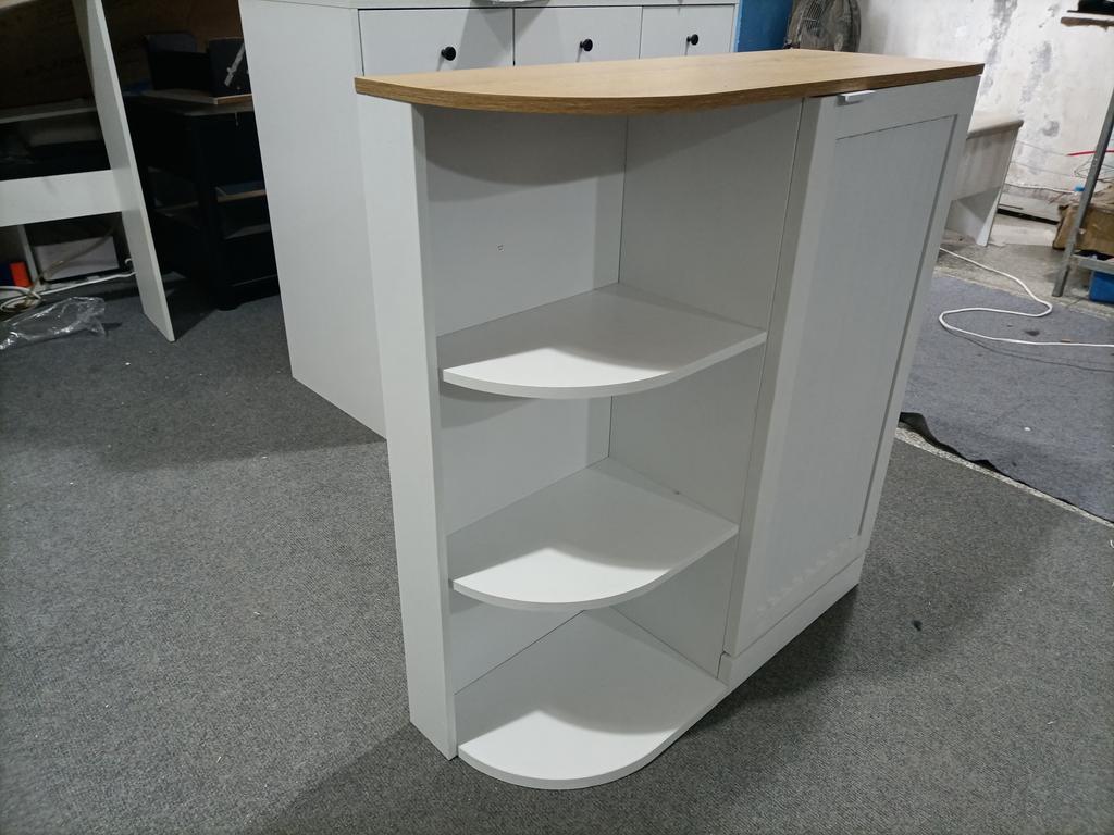 Corner Bathroom Cabinet with Open Storage Cabinets, Cabinet with Grid Doors and Adjustable Shelves, Bathroom, Kitchen, Living Room, Storage Room