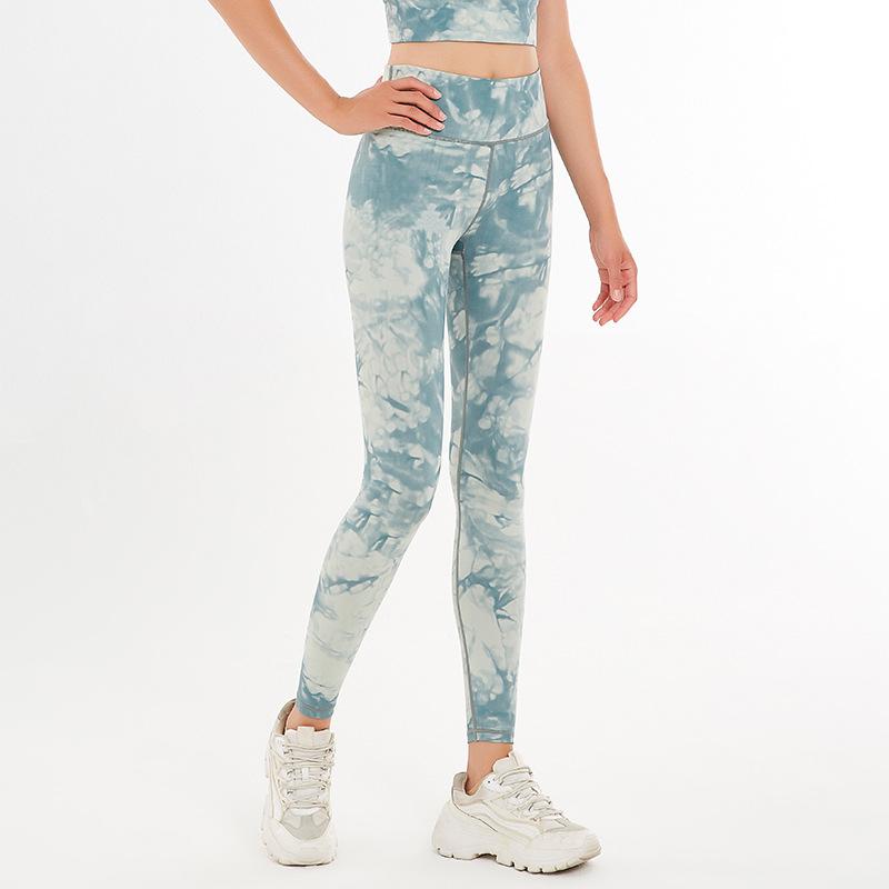 Леггинсы для йоги с имитацией рисунка в стиле тай-дай, с высокой талией и эффектом подтяжки бедер, для бега и фитнеса. M europe / l asia