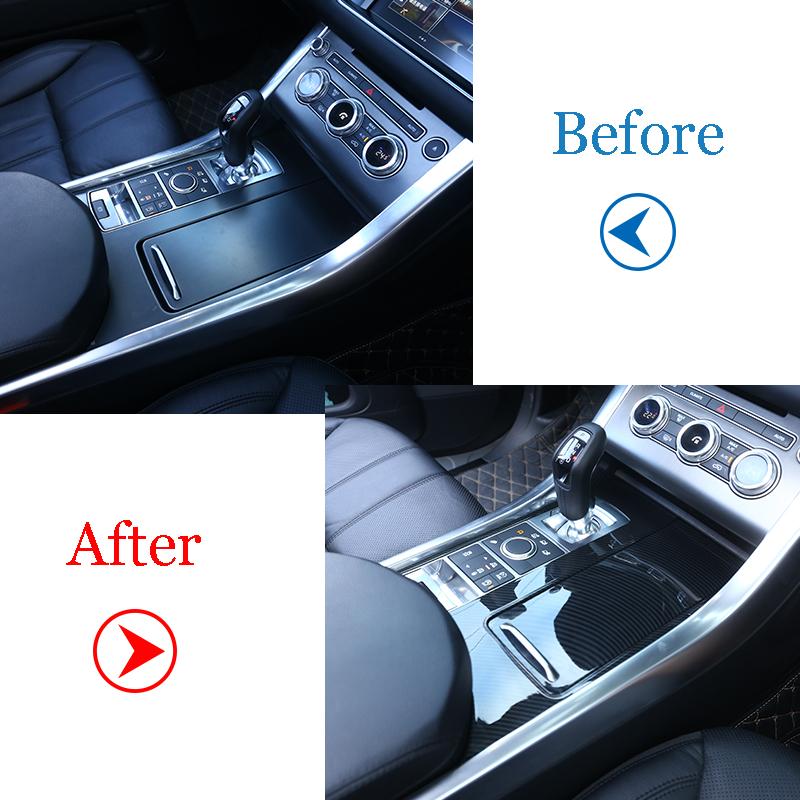Carbon Fiber Car Center Control Panel Cover Decoration Sticker For Land Rover Range Rover Sport 2014-2017 Car Accessories