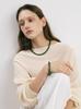 Sosoo Green Jade 8Mm Silver Point Necklace