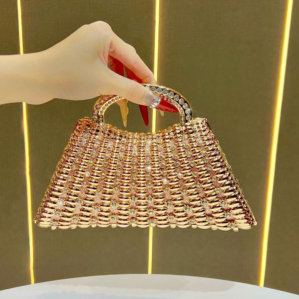 Handbag with Diamonds - Women's Hand-held Bag, Crossbody Bag, Cocktail Party Bag