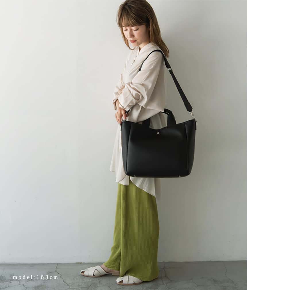 Gratante 2way Big Tote Bag Tote Bag Commuter Bag [Gratante] Women's Abb-g0062 (Black)