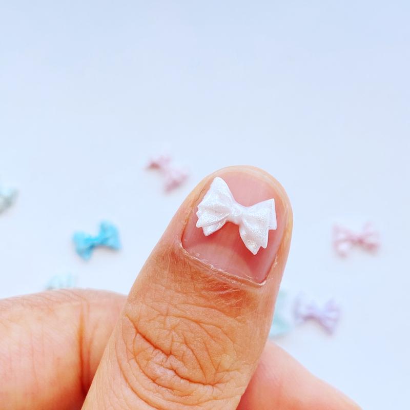 100Pcs New Cute Mini 7*10mm Small Bowknot Series Resin Flatback Cabochon Scrapbook Kawaii Embellishments Accessories