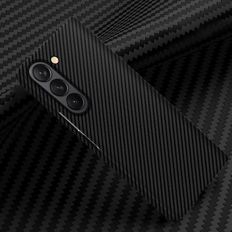 Ultra tenké matné pouzdro na telefon z uhlíkových vláken pro originální Samsung Galaxy Z Fold 7 6 5 4 na dotek jako kůže, nárazuvzdorný tvrdý zadní kryt