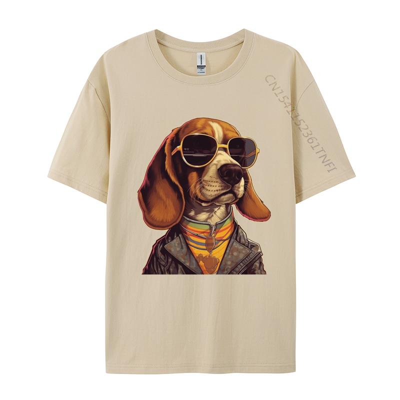 Old School Beagle Tshirt Simple Style Oversize Printed Tee Shirt Mens Cotton Cute Tshirt Luxury T Shirt