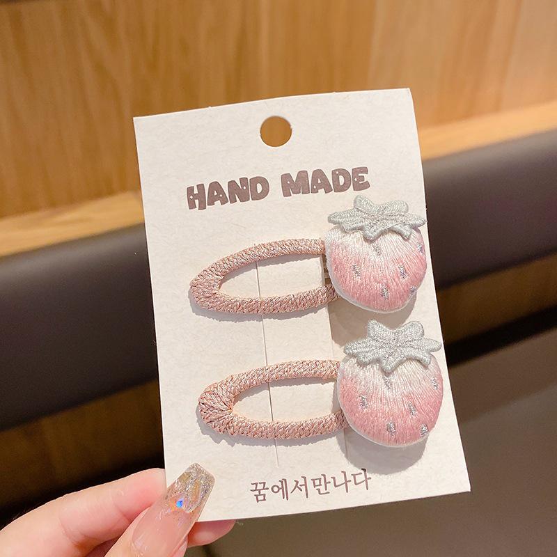 Korean Style Sweet Hair Accessories for Girls - Non-Damaging Hair Ties & BB Clips with Fabric Side Clips
