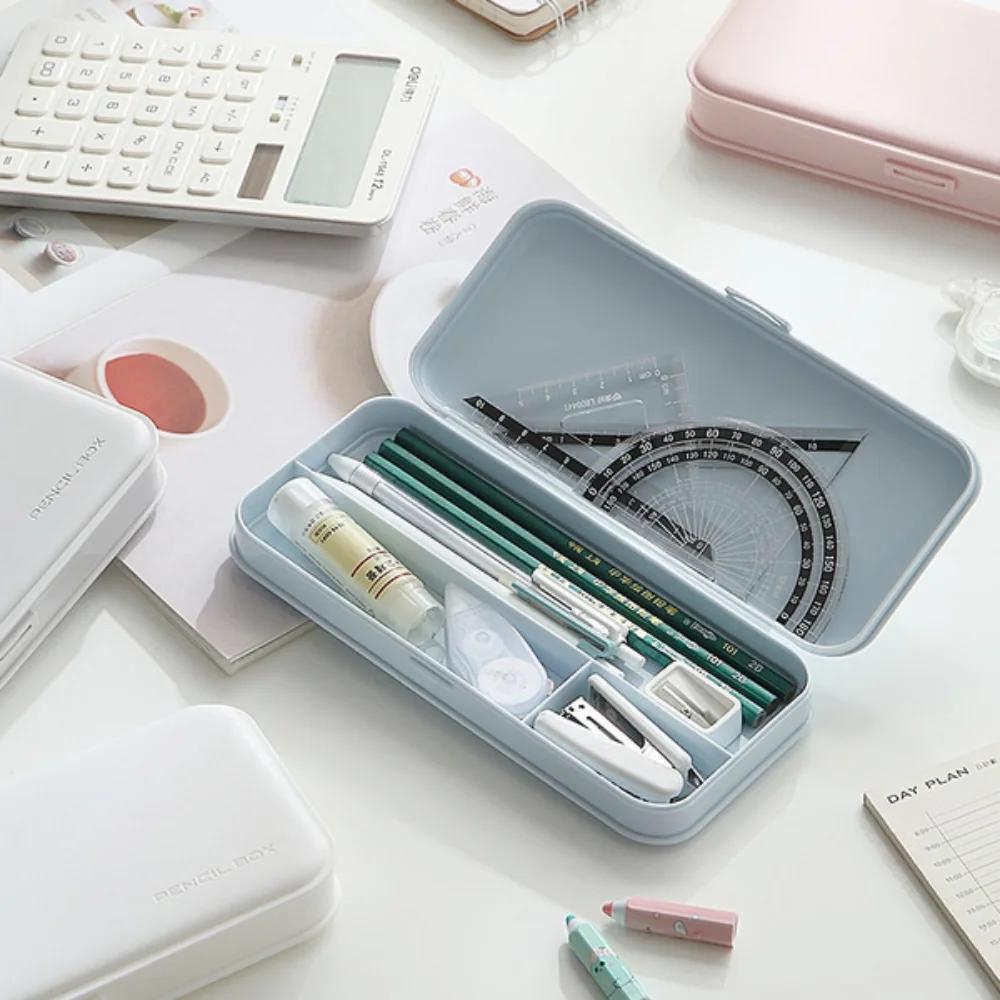 STONEGO Multifunction Rectangle Pencil Case Creative Plastic Pen Box Makeup Organizer School Supplies