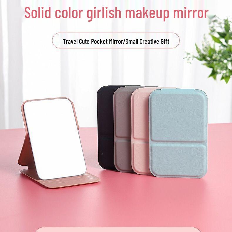 Compact Foldable Mini Makeup Mirror - Portable Travel & Office Essential