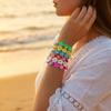 Boho Plumeria Flower Bracelet for Women Polymer Clay Hawaiian Frangipani Charm Braided Rope Bracelets Summer Beach Jewelry Gift