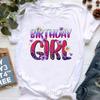 Watercolor Birthday Queen Butterfly Printed T Shirt Unisex Birthday Gift Tshirt Female Cool Summer Tops Tee Shirt Femme