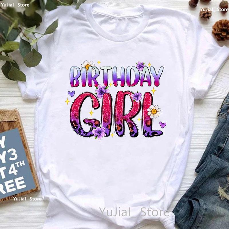 Watercolor Birthday Queen Butterfly Printed T Shirt Unisex Birthday Gift Tshirt Female Cool Summer Tops Tee Shirt Femme