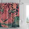 Artistic Tiger Print Shower Curtain Waterproof Bathroom Decorative Animal Theme Partition Curtain with 12 Hooks 240x180cm