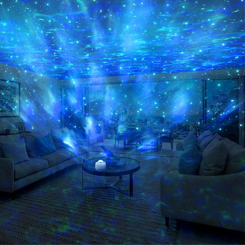 Starry Projector Light With Remote Control& Built-In Music Player Ocean Wave Projector/LED Nebula Cloud As Gifts Bedroom