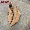 Fashion Fashion Lace Up Women Ankle Boots With Low Heel Shoes Pointed Toe Footwear Party Modern Ladies Short Boots Female Pumps