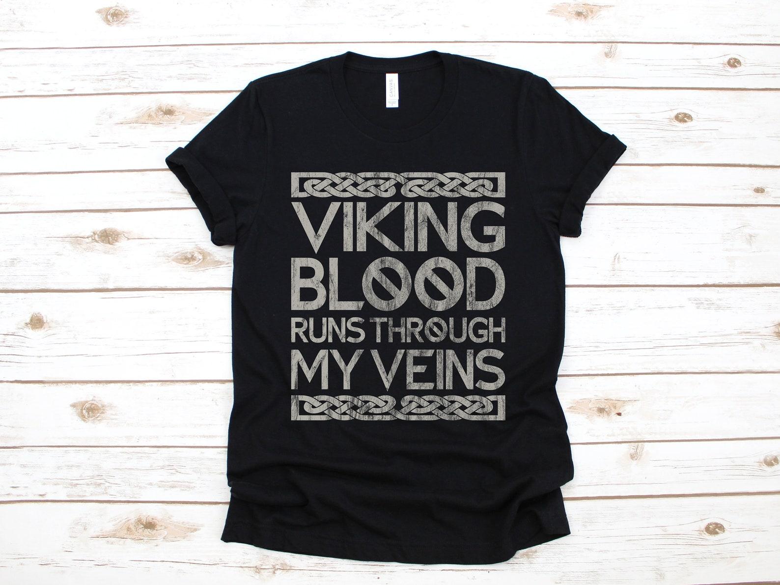 Viking T-Shirt, Viking Blood Shirt, Nordic Shirt, Norse Viking, Valhalla Tee, Valknut Tank Top, T-shirt, T-shirt,T-shirt 4XL