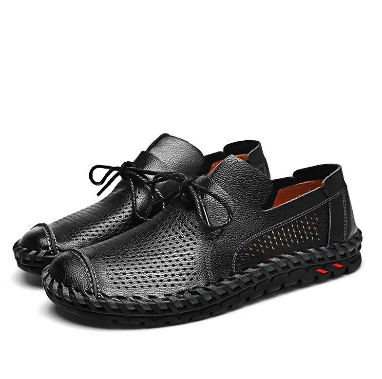 Fashion Men Breathable Mesh Mens Casual Genuine Leather Fashion Man Soft Comfortable Sapatos Para Hombre Zapatillas De Deporte Traf