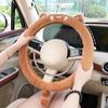 Auto Lenkradabdeckung Winter Plüsch Süß Weiblich Rutschfest Warm Kurzsamt Frostschutz Hand Auto Griff Abdeckung Allzweck