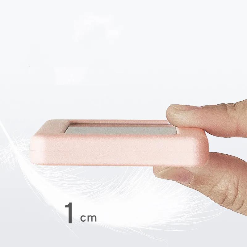 Battery Powered Mini Digital Desk Clock Temperature Humidity Portable Table Clock Wall-mounted 12/24H Digital LCD Clock