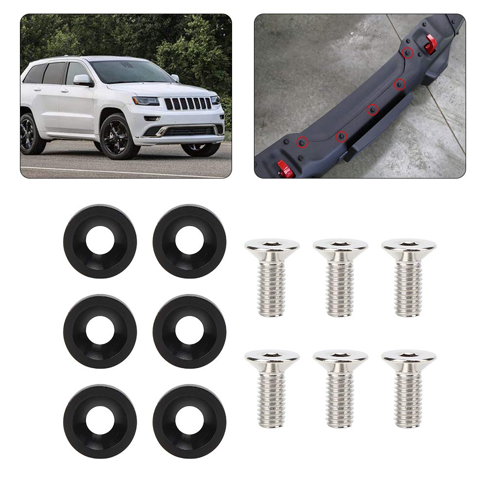 Elerose Aluminum Fender Bumper Washer, 6 Pcs M8 Universal Gasket Washers Spacer Car Motorcycle