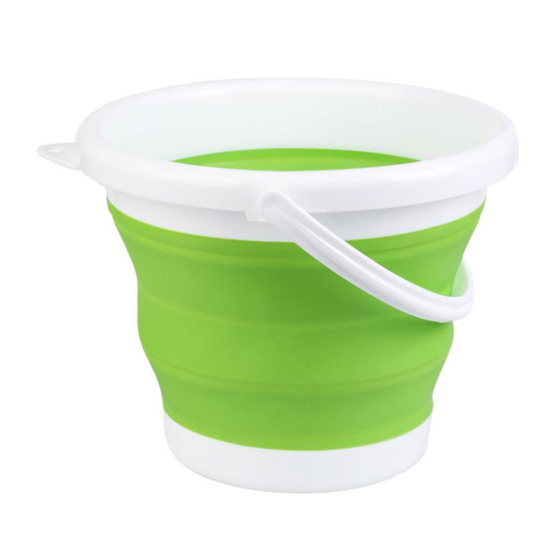 Portable Foldable Water Bucket with Lid - Silicone Plastic for Outdoor, Car Wash, Handheld Use