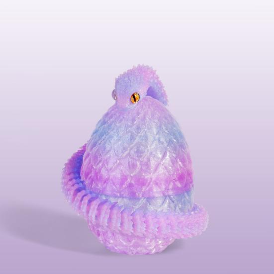 3D Printed Snake Egg Figurine Movable Joints Snake Eggshell Figure Fidget Toy