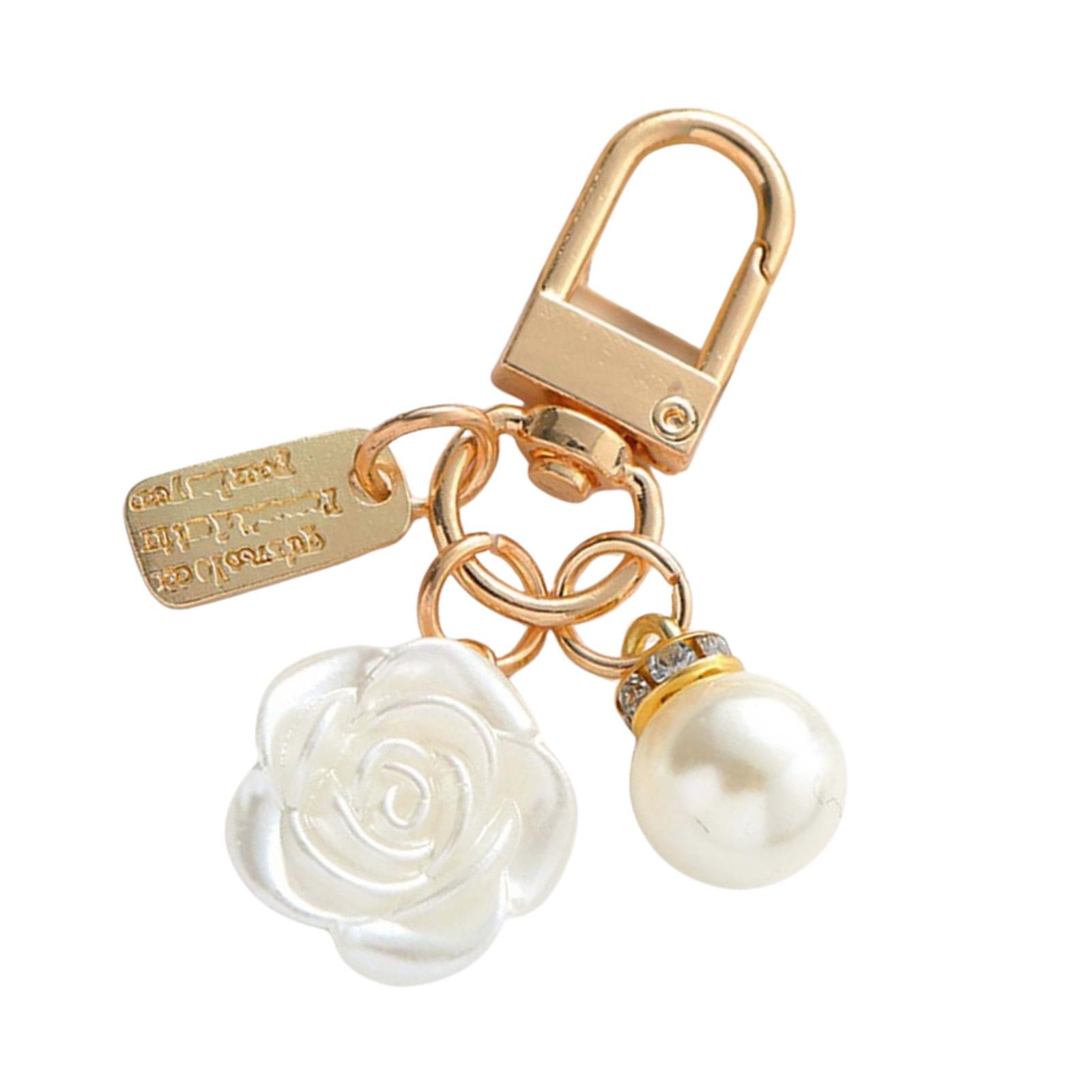 

Модный аксессуар для ключей в виде сердца с жемчугом, прочный брелок в виде сердца с жемчугом и розовым шармом для общественных мероприятий и выходов 3