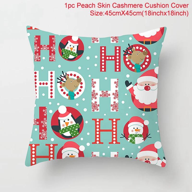 Merry Christmas Cushion Cover Christmas Decorations for Home 2025 Cristmas Ornament Noel Xmas Decor Navidad Happy New Year Gifts
